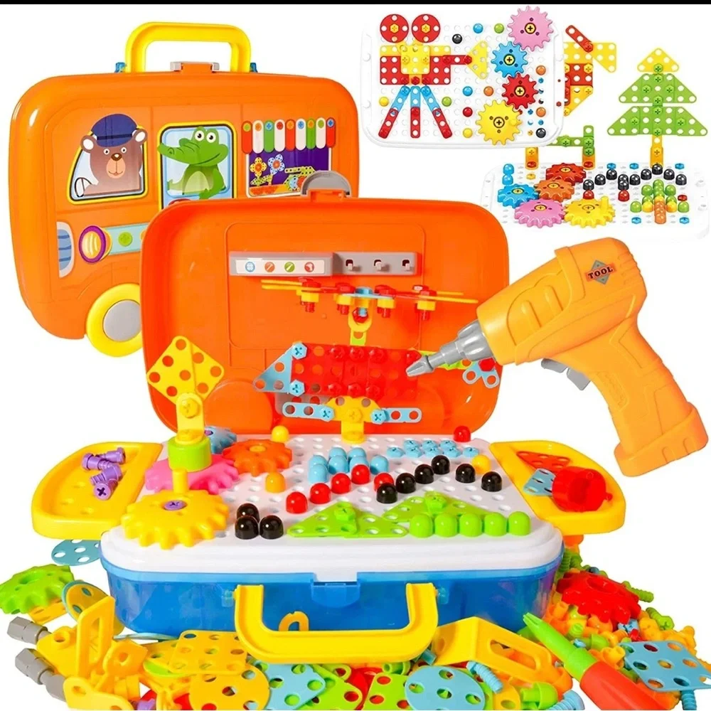 STEM Gear Platter‎ Bus Tools Build Carrying Case Drill Screwdriver Colorful